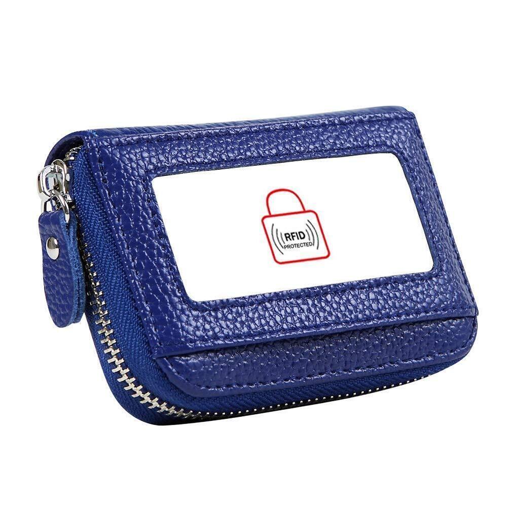 8833 RFID Blocking 12 Slots Credit Card Holder Leather Accordion